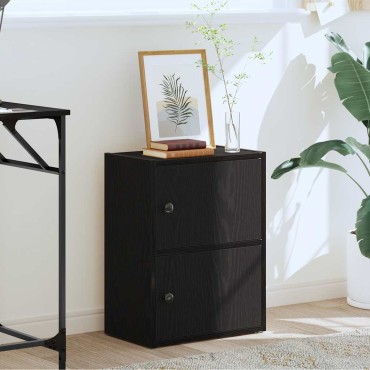 vidaXL Βιβλιοθήκη Μαύρη Δρυς 40x24x52cm Κατασκευασμένο ξύλο 1 τεμ.
