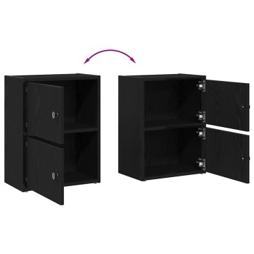 vidaXL Βιβλιοθήκη Μαύρη Δρυς 40x24x52cm Κατασκευασμένο ξύλο 1 τεμ.