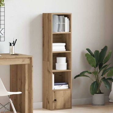 vidaXL Βιβλιοθήκη Αρτισιανή Δρυς 31x24x127cm Επεξ. Ξύλο 1 τεμ.