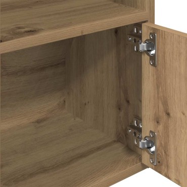 vidaXL Βιβλιοθήκη Αρτισιανή Δρυς 31x24x127cm Επεξ. Ξύλο 1 τεμ.