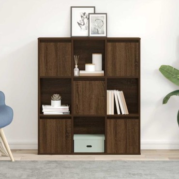 vidaXL Βιβλιοθήκη Καφέ Δρυς 89x24x101,5cm από Επεξεργασμένο Ξύλο 1 τεμ.