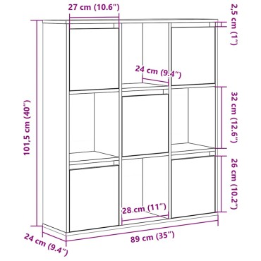 vidaXL Βιβλιοθήκη Καπνιστή Δρυς 89x24x101,5cm από Επεξεργασμένο Ξύλο 1 τεμ.