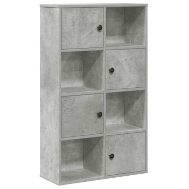 vidaXL Βιβλιοθήκη Γκρι Σκυροδέματος 60x24x101,5cm Επεξεργ. Ξύλο 1 τεμ.