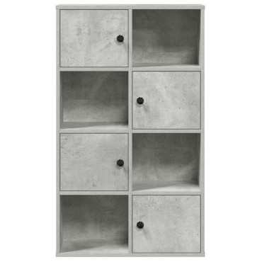 vidaXL Βιβλιοθήκη Γκρι Σκυροδέματος 60x24x101,5cm Επεξεργ. Ξύλο 1 τεμ.