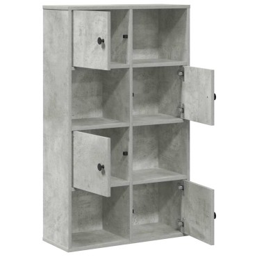 vidaXL Βιβλιοθήκη Γκρι Σκυροδέματος 60x24x101,5cm Επεξεργ. Ξύλο 1 τεμ.