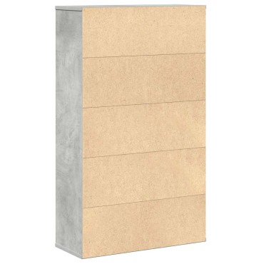 vidaXL Βιβλιοθήκη Γκρι Σκυροδέματος 60x24x101,5cm Επεξεργ. Ξύλο 1 τεμ.