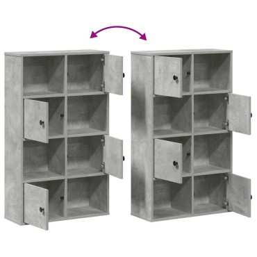 vidaXL Βιβλιοθήκη Γκρι Σκυροδέματος 60x24x101,5cm Επεξεργ. Ξύλο 1 τεμ.