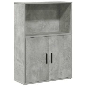 vidaXL Βιβλιοθήκη Γκρι Σκυροδέματος 60x24x85cm Επεξεργ. Ξύλο 1 τεμ.