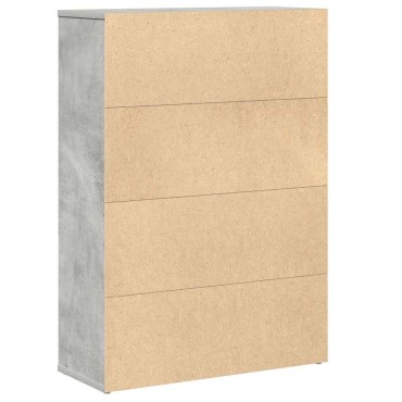 vidaXL Βιβλιοθήκη Γκρι Σκυροδέματος 60x24x85cm Επεξεργ. Ξύλο 1 τεμ.