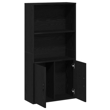 vidaXL Βιβλιοθήκη Μαύρη Δρυς 60x24x120cm Κατασκευασμένο ξύλο 1 τεμ.