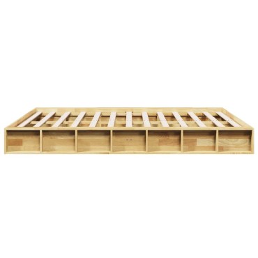 vidaXL Πλαίσιο κρεβατιού χωρίς στρώμα 140x200cm μασίφ ξύλο δρυς 1 τεμ. - Διπλό