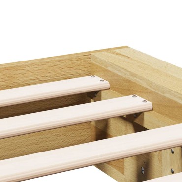 vidaXL Πλαίσιο κρεβατιού χωρίς στρώμα 140x200cm μασίφ ξύλο δρυς 1 τεμ. - Διπλό