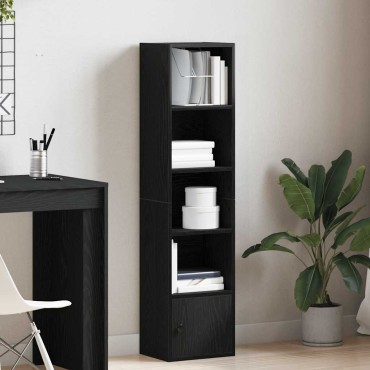 vidaXL Βιβλιοθήκη Μαύρη Δρυς 31x24x127cm Κατασκευασμένο ξύλο 1 τεμ.