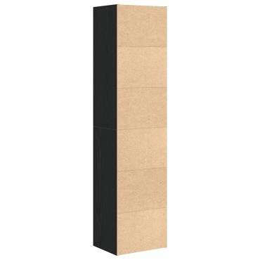 vidaXL Βιβλιοθήκη Μαύρη Δρυς 31x24x127cm Κατασκευασμένο ξύλο 1 τεμ.