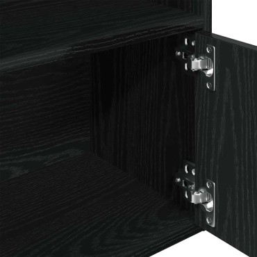vidaXL Βιβλιοθήκη Μαύρη Δρυς 31x24x127cm Κατασκευασμένο ξύλο 1 τεμ.