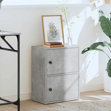 vidaXL Βιβλιοθήκη Γκρι Σκυροδέματος 40x24x52cm Επεξεργ. Ξύλο 1 τεμ.