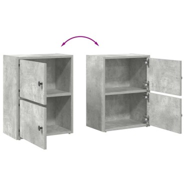 vidaXL Βιβλιοθήκη Γκρι Σκυροδέματος 40x24x52cm Επεξεργ. Ξύλο 1 τεμ.