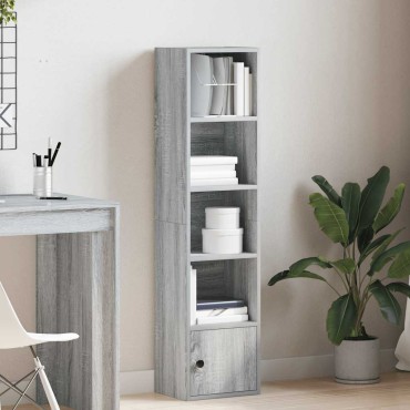 vidaXL Βιβλιοθήκη Γκρι Sonoma 31x24x127cm από Επεξεργασμένο Ξύλο 1 τεμ.