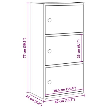 vidaXL Βιβλιοθήκη Sonoma Δρυς 40x24x77cm από Επεξεργασμένο Ξύλο 1 τεμ.