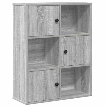 vidaXL Βιβλιοθήκη Γκρι Sonoma 60x24x76,5cm από Επεξεργασμένο Ξύλο 1 τεμ.