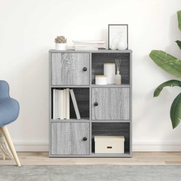 vidaXL Βιβλιοθήκη Γκρι Sonoma 60x24x76,5cm από Επεξεργασμένο Ξύλο 1 τεμ.
