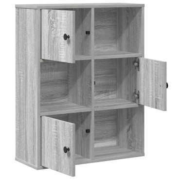 vidaXL Βιβλιοθήκη Γκρι Sonoma 60x24x76,5cm από Επεξεργασμένο Ξύλο 1 τεμ.