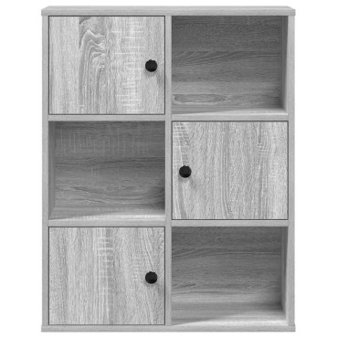 vidaXL Βιβλιοθήκη Γκρι Sonoma 60x24x76,5cm από Επεξεργασμένο Ξύλο 1 τεμ.
