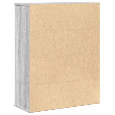 vidaXL Βιβλιοθήκη Γκρι Sonoma 60x24x76,5cm από Επεξεργασμένο Ξύλο 1 τεμ.
