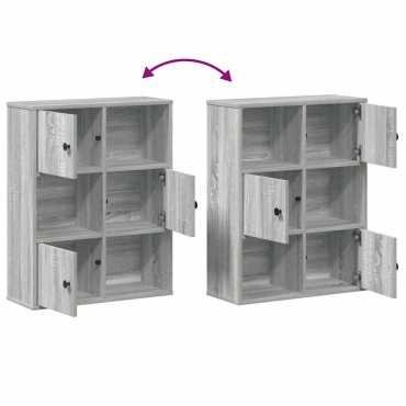 vidaXL Βιβλιοθήκη Γκρι Sonoma 60x24x76,5cm από Επεξεργασμένο Ξύλο 1 τεμ.