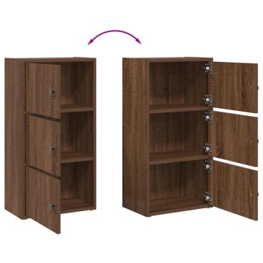 vidaXL Βιβλιοθήκη Καφέ Δρυς 40x24x77cm από Επεξεργασμένο Ξύλο 1 τεμ.