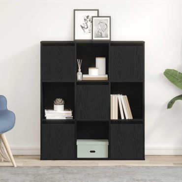 vidaXL Βιβλιοθήκη Μαύρη Δρυς 89x24x101,5cm Κατασκευασμένο ξύλο 1 τεμ.