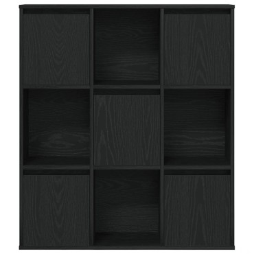 vidaXL Βιβλιοθήκη Μαύρη Δρυς 89x24x101,5cm Κατασκευασμένο ξύλο 1 τεμ.