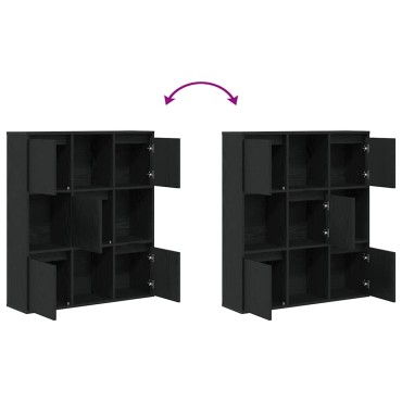 vidaXL Βιβλιοθήκη Μαύρη Δρυς 89x24x101,5cm Κατασκευασμένο ξύλο 1 τεμ.