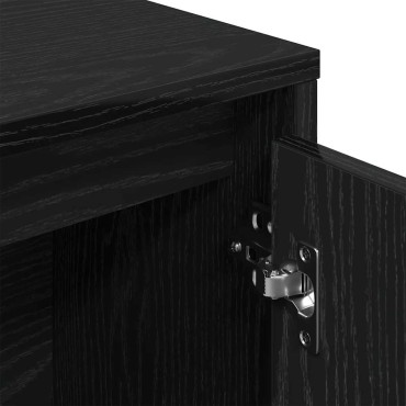 vidaXL Βιβλιοθήκη Μαύρη Δρυς 89x24x101,5cm Κατασκευασμένο ξύλο 1 τεμ.