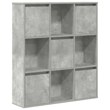 vidaXL Βιβλιοθήκη Γκρι Σκυροδέματος 89x24x101,5cm Επεξεργ. Ξύλο 1 τεμ.