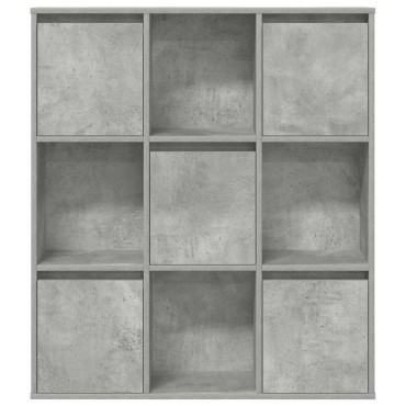 vidaXL Βιβλιοθήκη Γκρι Σκυροδέματος 89x24x101,5cm Επεξεργ. Ξύλο 1 τεμ.