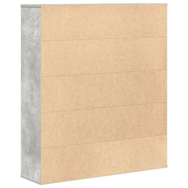 vidaXL Βιβλιοθήκη Γκρι Σκυροδέματος 89x24x101,5cm Επεξεργ. Ξύλο 1 τεμ.