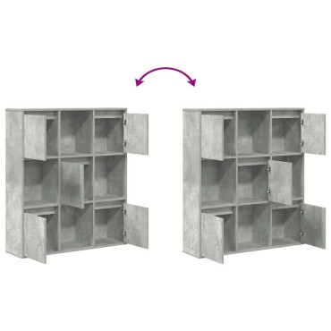 vidaXL Βιβλιοθήκη Γκρι Σκυροδέματος 89x24x101,5cm Επεξεργ. Ξύλο 1 τεμ.