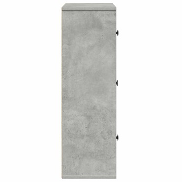 vidaXL Βιβλιοθήκη Γκρι Σκυροδέματος 60x24x76,5cm Επεξεργ. Ξύλο 1 τεμ.