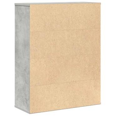 vidaXL Βιβλιοθήκη Γκρι Σκυροδέματος 60x24x76,5cm Επεξεργ. Ξύλο 1 τεμ.