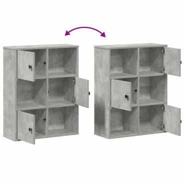 vidaXL Βιβλιοθήκη Γκρι Σκυροδέματος 60x24x76,5cm Επεξεργ. Ξύλο 1 τεμ.
