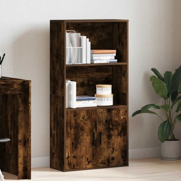 vidaXL Βιβλιοθήκη Καπνιστή Δρυς 60x24x120cm από Επεξεργασμένο Ξύλο 1 τεμ.
