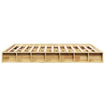 Πλαίσιο κρεβατιού vidaXL χωρίς στρώμα 140x190 cm μασίφ ξύλο δρυς