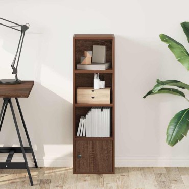 vidaXL Βιβλιοθήκη Καφέ Δρυς 31x24x102cm από Επεξεργασμένο Ξύλο 1 τεμ.