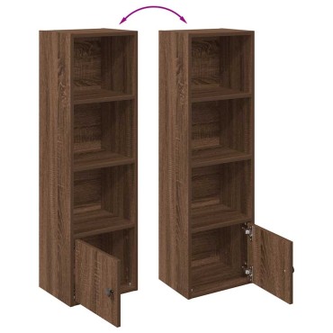 vidaXL Βιβλιοθήκη Καφέ Δρυς 31x24x102cm από Επεξεργασμένο Ξύλο 1 τεμ.