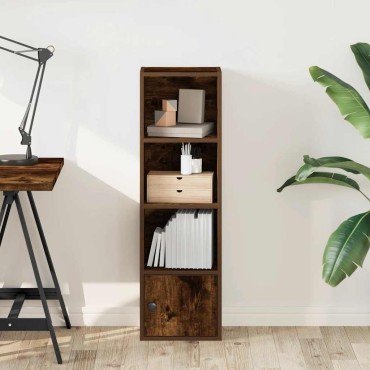 vidaXL Βιβλιοθήκη Καπνιστή Δρυς 31x24x102cm από Επεξεργασμένο Ξύλο 1 τεμ.