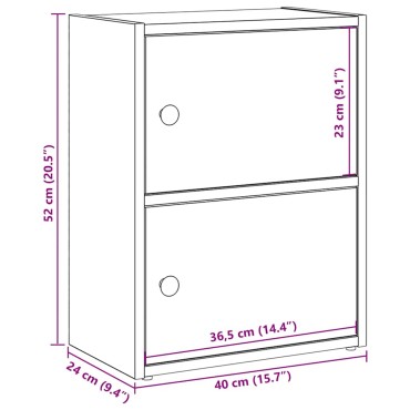 vidaXL Βιβλιοθήκη Όψη Παλαιού Ξύλου 40x24x52cm Επεξεργασμένο Ξύλο 1 τεμ.