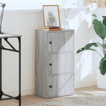 vidaXL Βιβλιοθήκη Γκρι Sonoma 40x24x77cm από Επεξεργασμένο Ξύλο 1 τεμ.