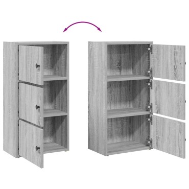 vidaXL Βιβλιοθήκη Γκρι Sonoma 40x24x77cm από Επεξεργασμένο Ξύλο 1 τεμ.