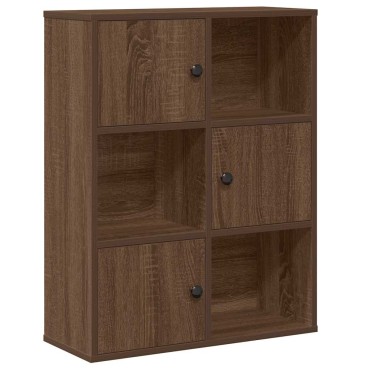 vidaXL Βιβλιοθήκη Καφέ Δρυς 60x24x76,5cm από Επεξεργασμένο Ξύλο 1 τεμ.